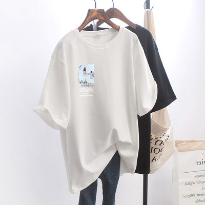 Широка лятна тениска с апликация в няколко цвята