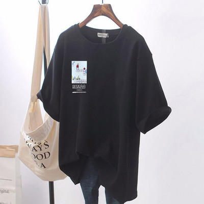 Широка лятна тениска с апликация в няколко цвята