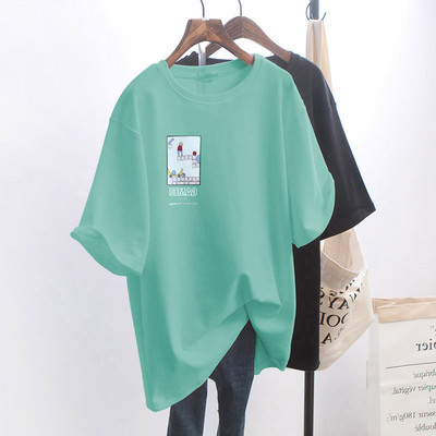 Широка лятна тениска с апликация в няколко цвята