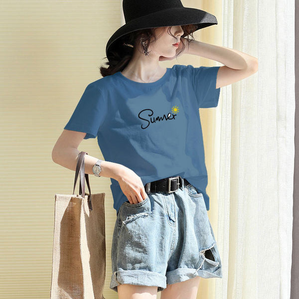 Мъжка ежедневна тениска с обло деколте и надпис