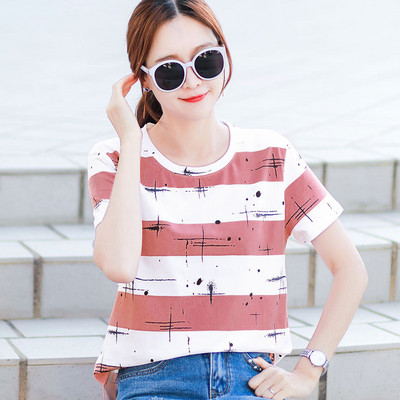 Лятна раирана тениска в  два цвята