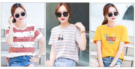 Лятна раирана тениска в  два цвята