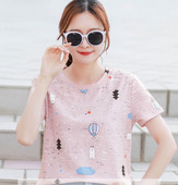 Ежедневна дамска тениска с цветна щампа 