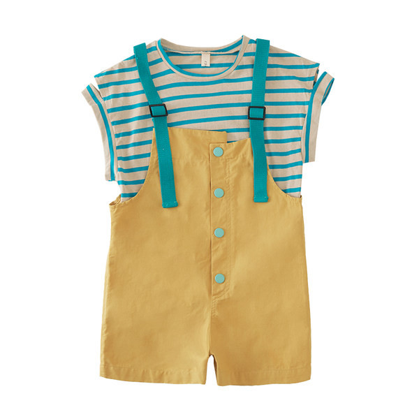 Детски комплект от две части -гащеризон и тениска за момичета