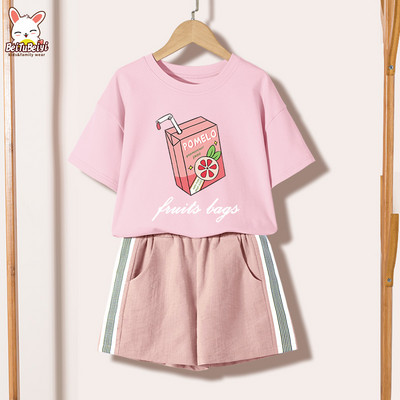 Ежедневен детски комплект за момичета -тениска и къси панталони