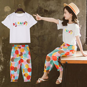 Летен сет за момиче - тениска и шарен панталон