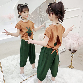 Ежедневен детски комплект за момичета -блуза и панталон