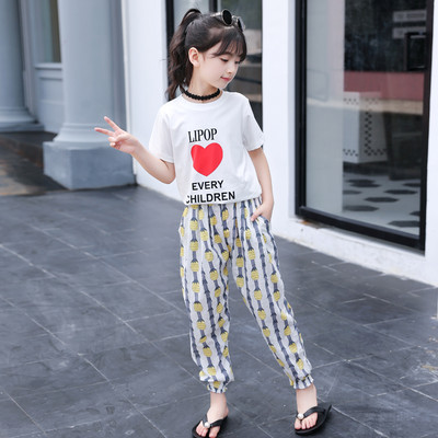 Ежедневен детски комплект за момичета -блуза и панталон