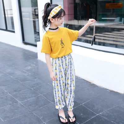 Ежедневен детски комплект за момичета -блуза и панталон