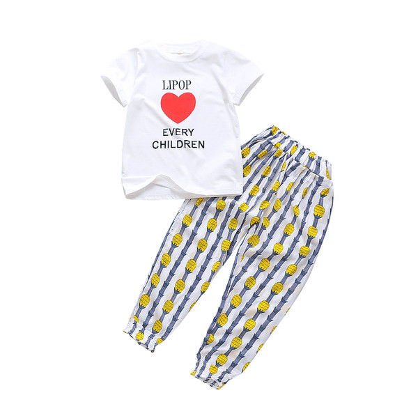 Ежедневен детски комплект за момичета -блуза и панталон