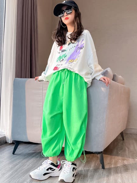 Ежедневен детски комплект от блуза и долнище за момичета