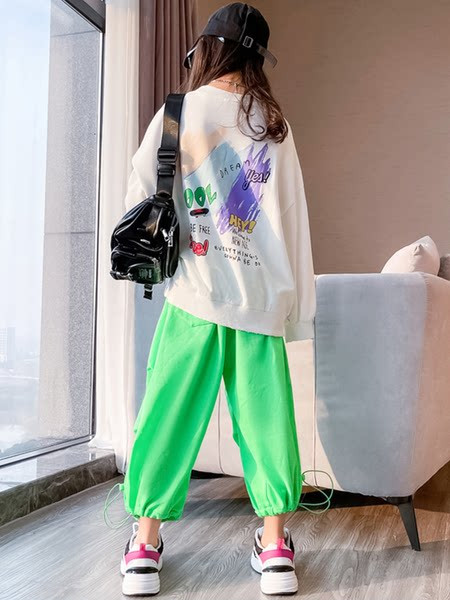 Ежедневен детски комплект от блуза и долнище за момичета