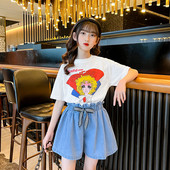 Ежедневен комплект за момичета от 2 части с апликация