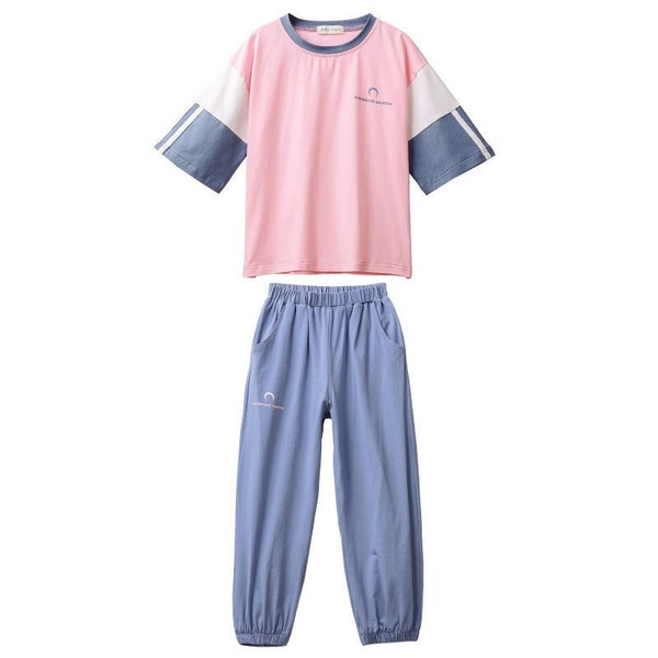 Детски комплект от две части тениска и долнище с ластик на крачолите 