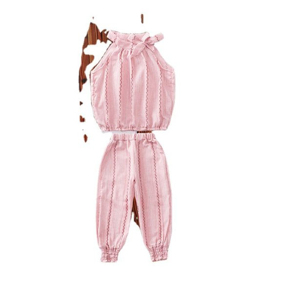 Летен ежедневен комплект за момичета от две части 