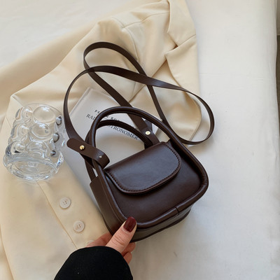 Дамска кожена чанта с дълга и къса дръжка - четири цвята