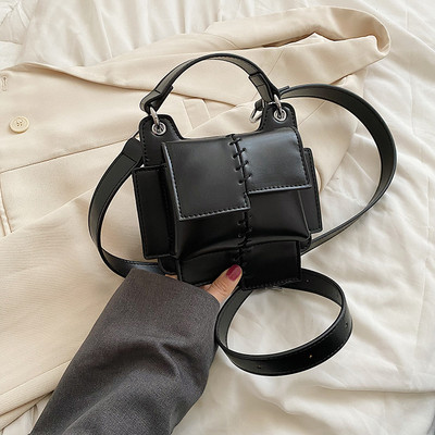 Кожена дамска чанта с дълга и къса дръжка в четири цвята