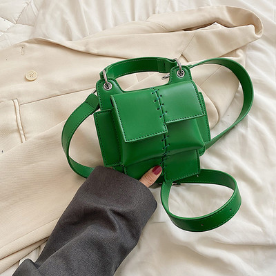 Кожена дамска чанта с дълга и къса дръжка в четири цвята