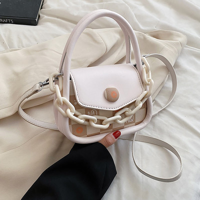 Малка карирана чанта с верижка