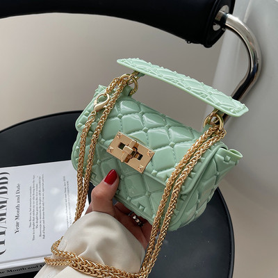 Дамска мини чанта с метална верига 