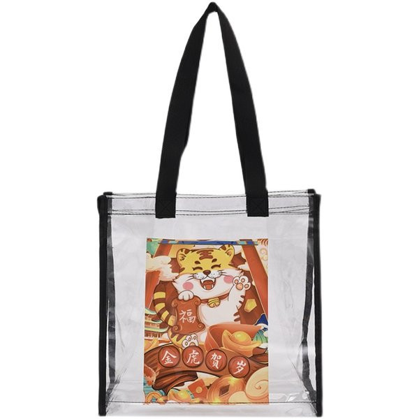 Дамска прозрачна силиконова чанта с апликация 