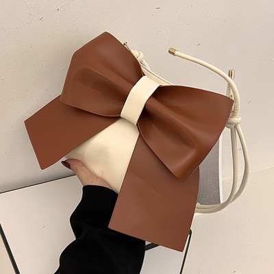 Нов модел дамска чанта от еко кожа с панделка 