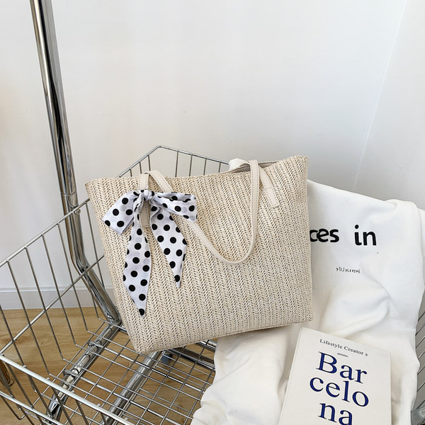 Дамска ежедневна сламена чанта тип торба 