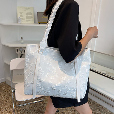 Modern női textil táska váll fogantyúval