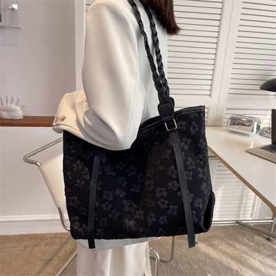 Modern női textil táska váll fogantyúval