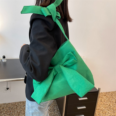 Дамска платнена чанта с панделка -няколко цвята