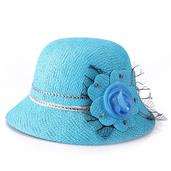 Ženski ljetni šešir s velikim obodom i 3D ukrasom