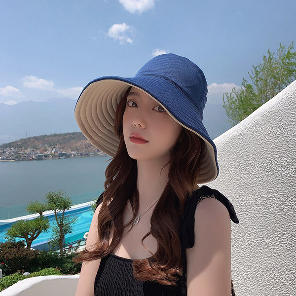 Дамска лятна шапка с две лица и голяма периферия