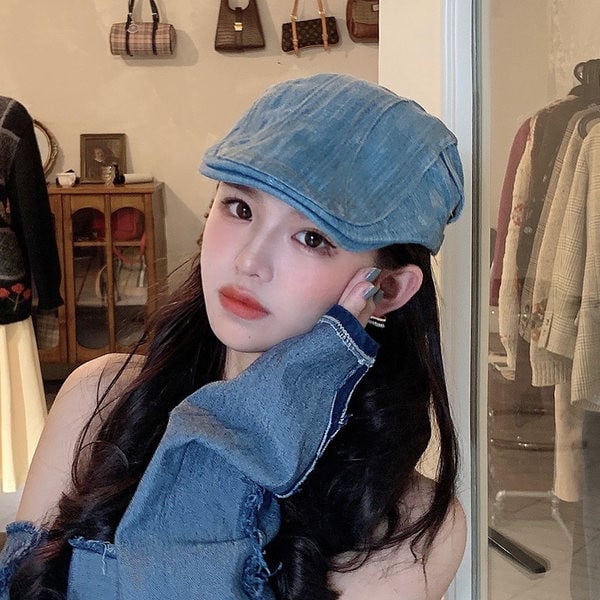 Дамска дънкова барета -в два цвята