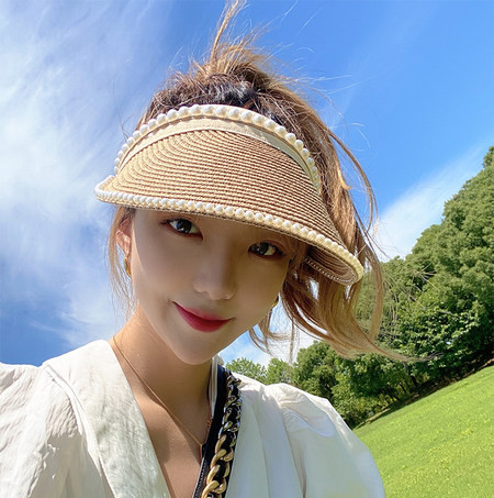 Visiiri ja kaunistuspärlitega naiste müts uus mudel