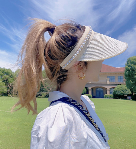 Visiiri ja kaunistuspärlitega naiste müts uus mudel