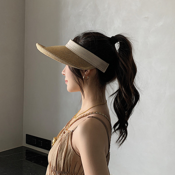 Ženski slamnati vizir s UV zaštitom