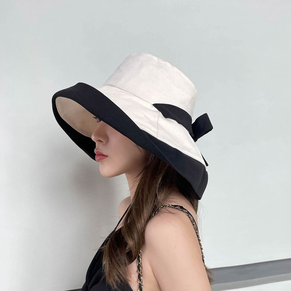 Дамска слънцезащитна шапка- с панделка