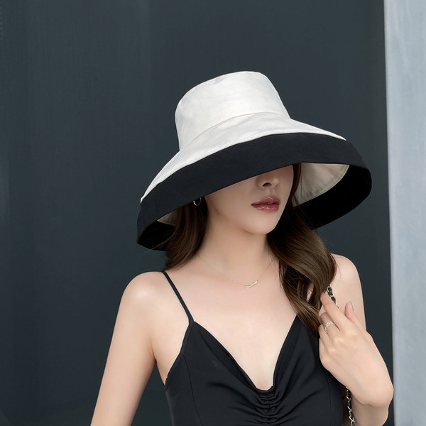 Дамска слънцезащитна шапка- с панделка