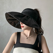 Дамска шапка с панделка и голяма периферия