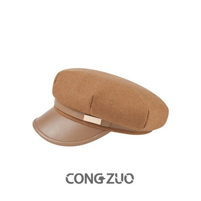 Дамска ежедневна шапка тип барета с козирка