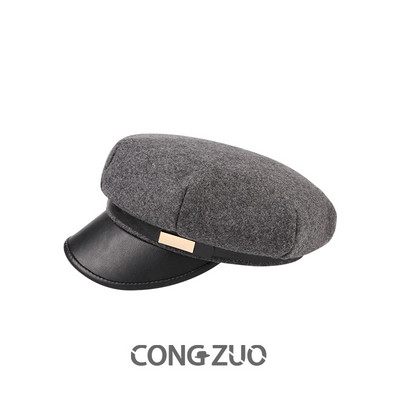 Дамска ежедневна шапка тип барета с козирка