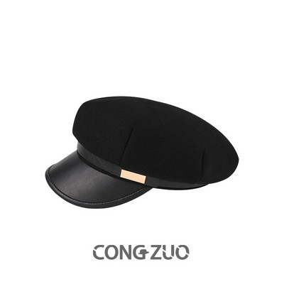 Дамска ежедневна шапка тип барета с козирка