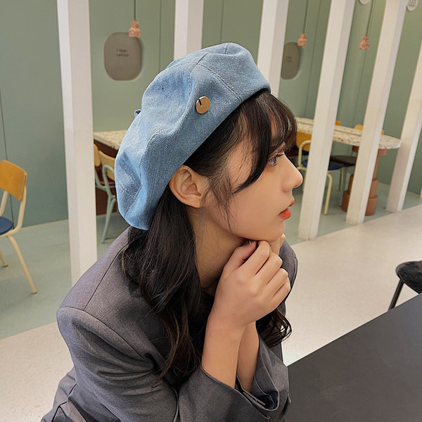 Дамска дънкова барета в два цвята