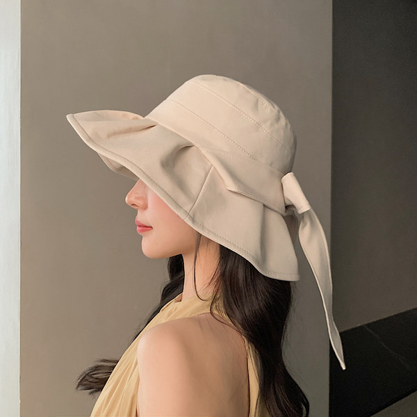 Слънцезащитна дамска шапка с панделка