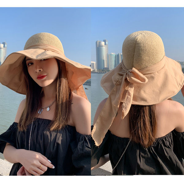 Šešir za sunčanje s velikim obodom i vrpcom