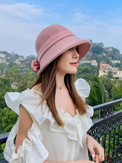 Naiste vabaaja müts paela ja väikese äärega