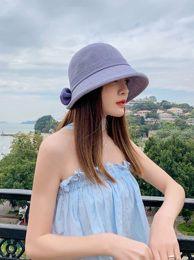 Naiste vabaaja müts paela ja väikese äärega