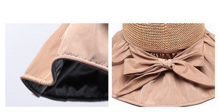 Slamnati šešir s tekstilnim širokim obodom