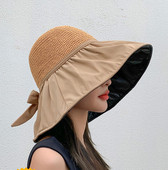 Μοντέρνο γυναικείο καπέλο με μεγάλη περιφέρια και κορδέλα