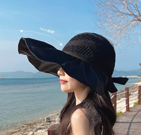 Naiste linane müts must ja beež